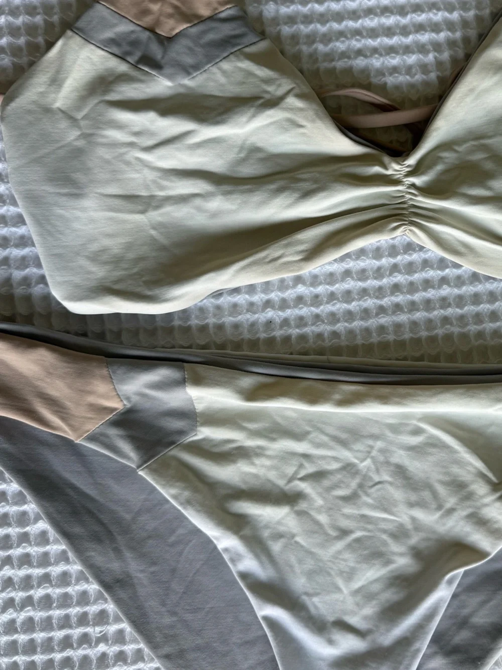 L*Space white grey and tan bikini